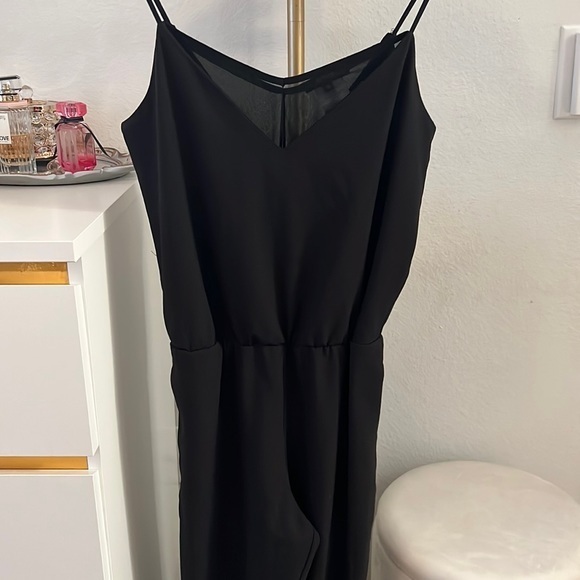 Pants - Black‎ jumpsuit with pockets